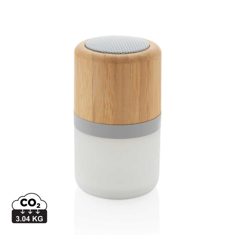 Logo trade business gifts image of: Bamboo colour changing 3W speaker light